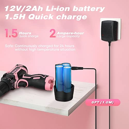 43-Piece Cordless Drill Set - 2.0 Ah