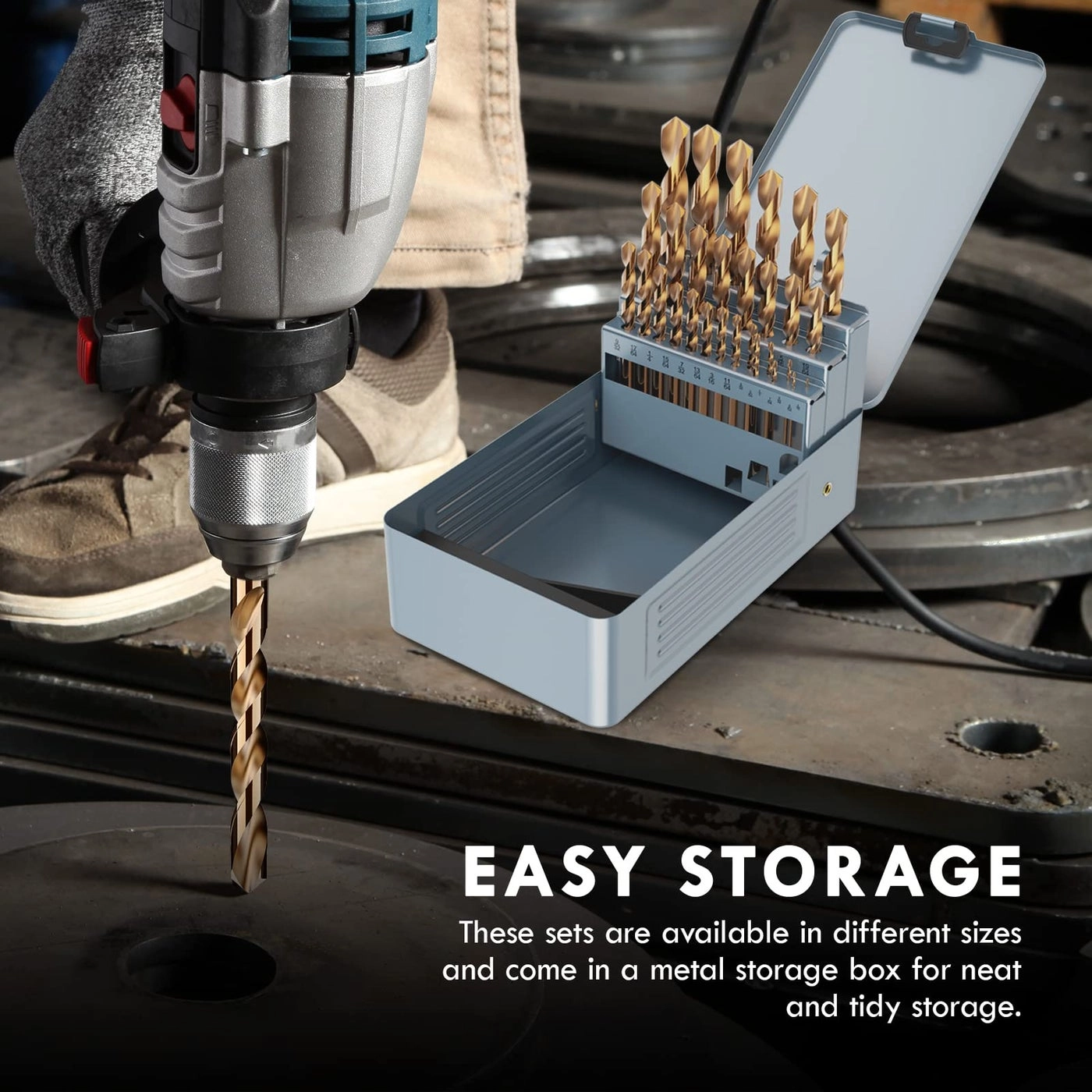 Hex Shank Drill Bit Set - Hss 4241 Titanium Coating 30Pcs (1/16"" - 1/2"")