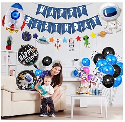 Astronaut Outer Space Party Balloons - Birthday Space Theme
