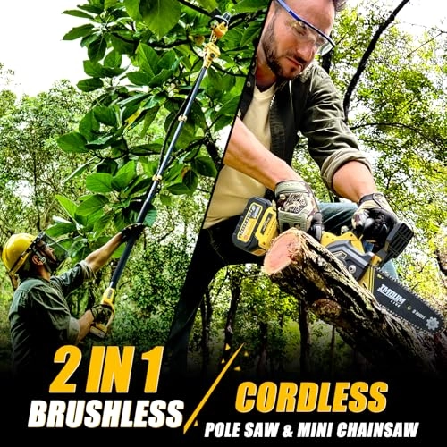 2-IN-1 Cordless Pole Saw & Chainsaw - 900 Watts