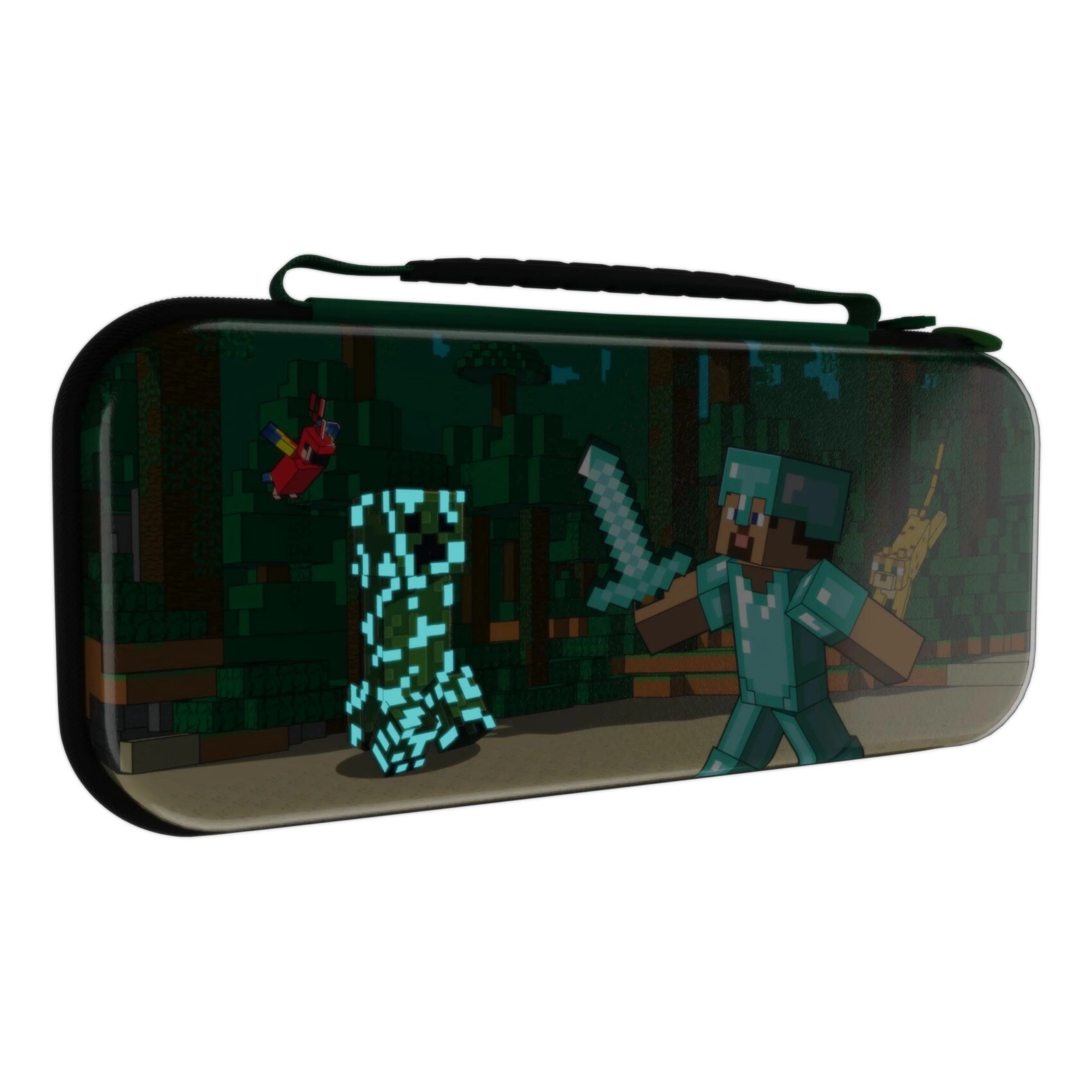 Realmz Travel Case - Nintendo Switch Minecraft Forest Battle Glow in the Dark
