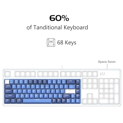 Portable 60% Gaming Mechanical Keyboard - Compact Wired