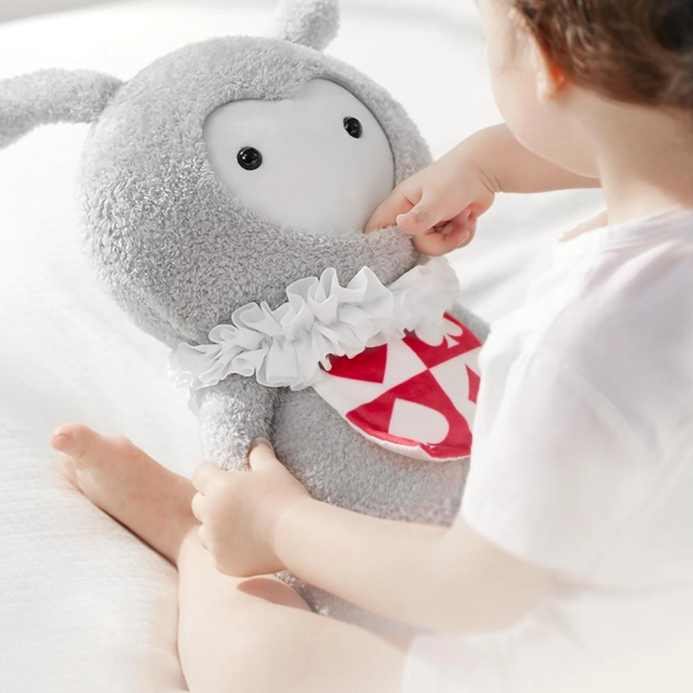 Rabbit Girl Plush Toy 9.1 cm - Grey pearl velvet