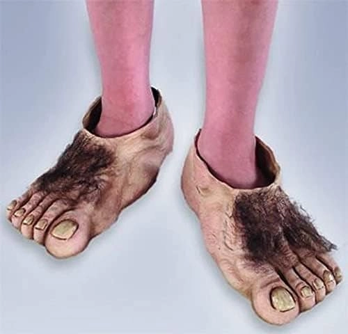 Rubies Costume Company Hobbit foot covers - 1 Pair long dark brown hair Fits most children under 12