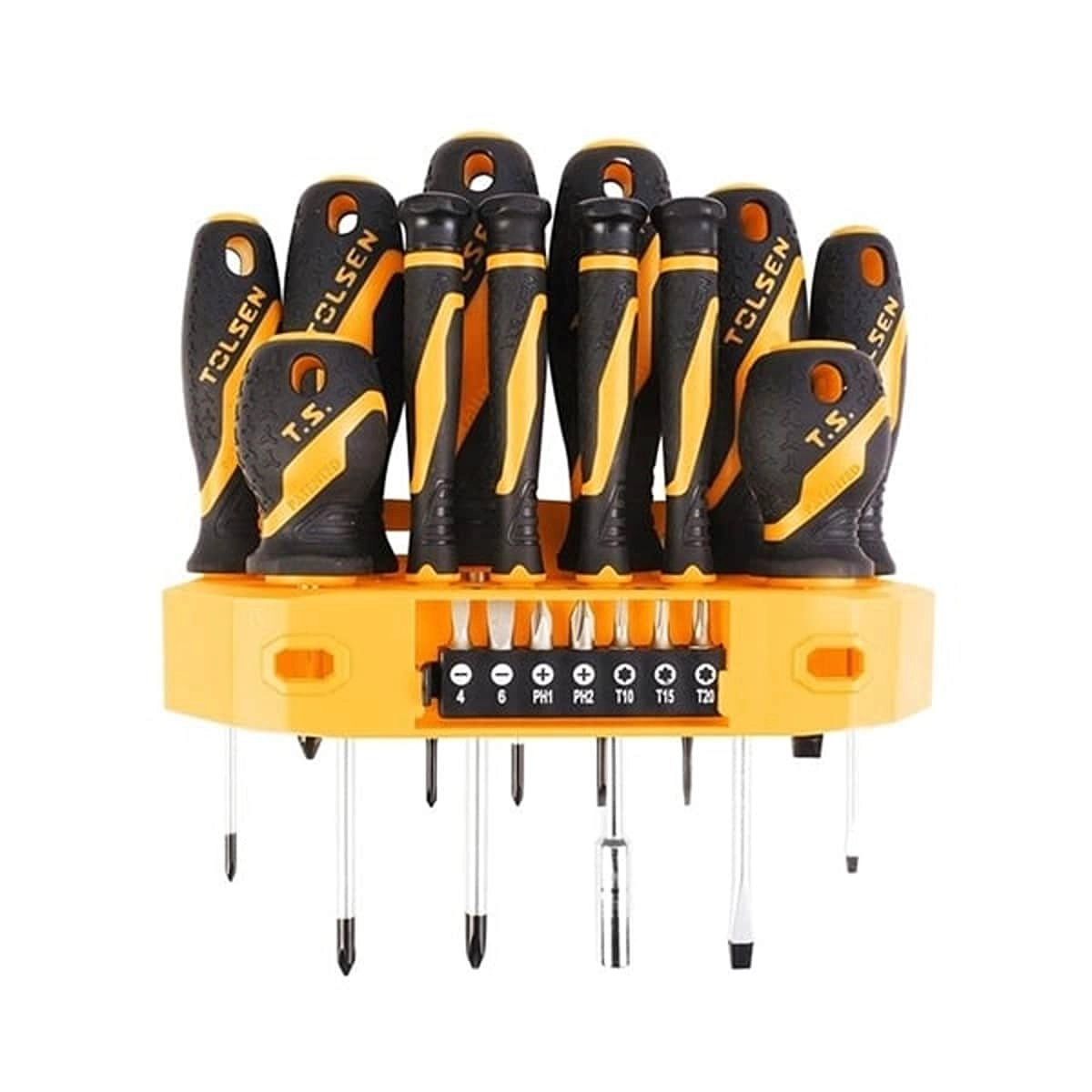 TOLSEN 20183 Slotted and Phillips Screwdriver Set (19 Pcs)