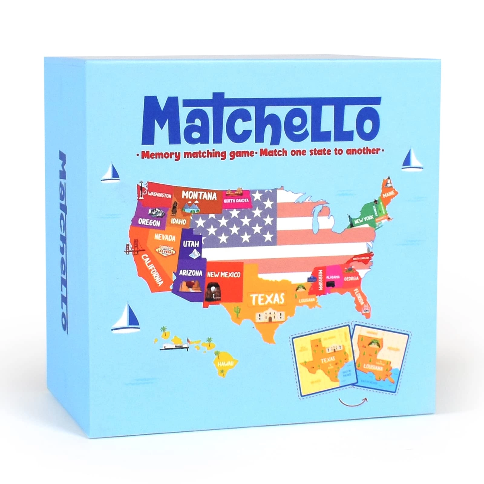 Matchello US States Matching Game - 7 and Up 50 pieces