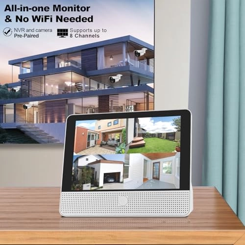 NVR Monitor - 16CH Expandable + PoE Bullet Camera - 4Pcs 5MP