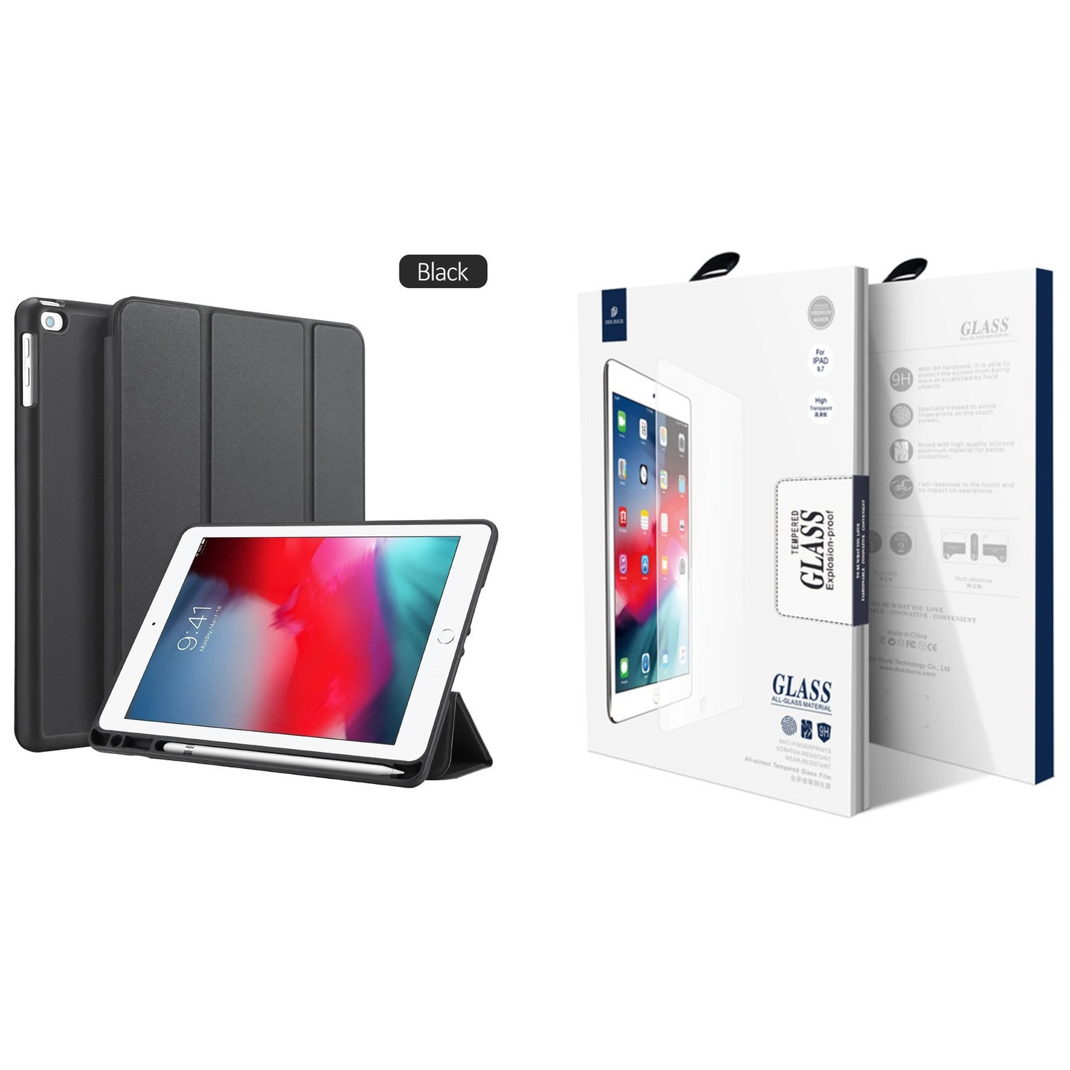Dux Ducis Flip Cover for iPad 9.7-inch (2018) + Case with Screen Protector for iPad 9.7-inch (2018)