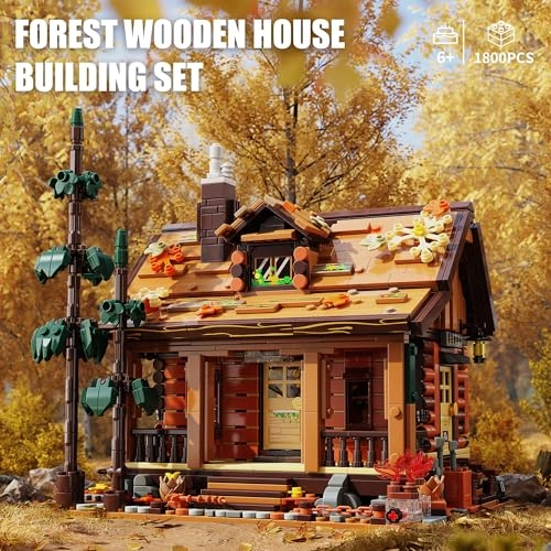 Wood Cabin Building Blocks - 1800 pcs
