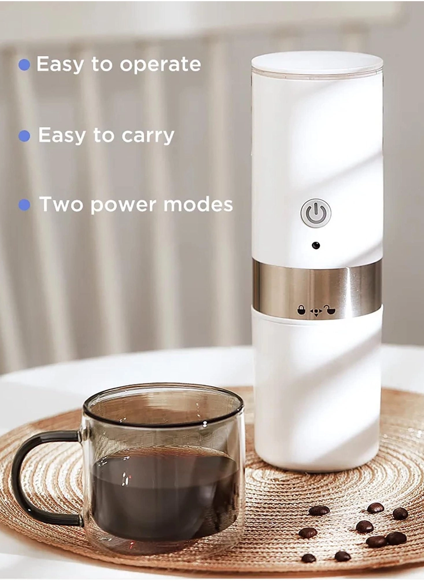 Portable Electric Coffee Brewer - Automatic Espresso Maker 95°C Extraction