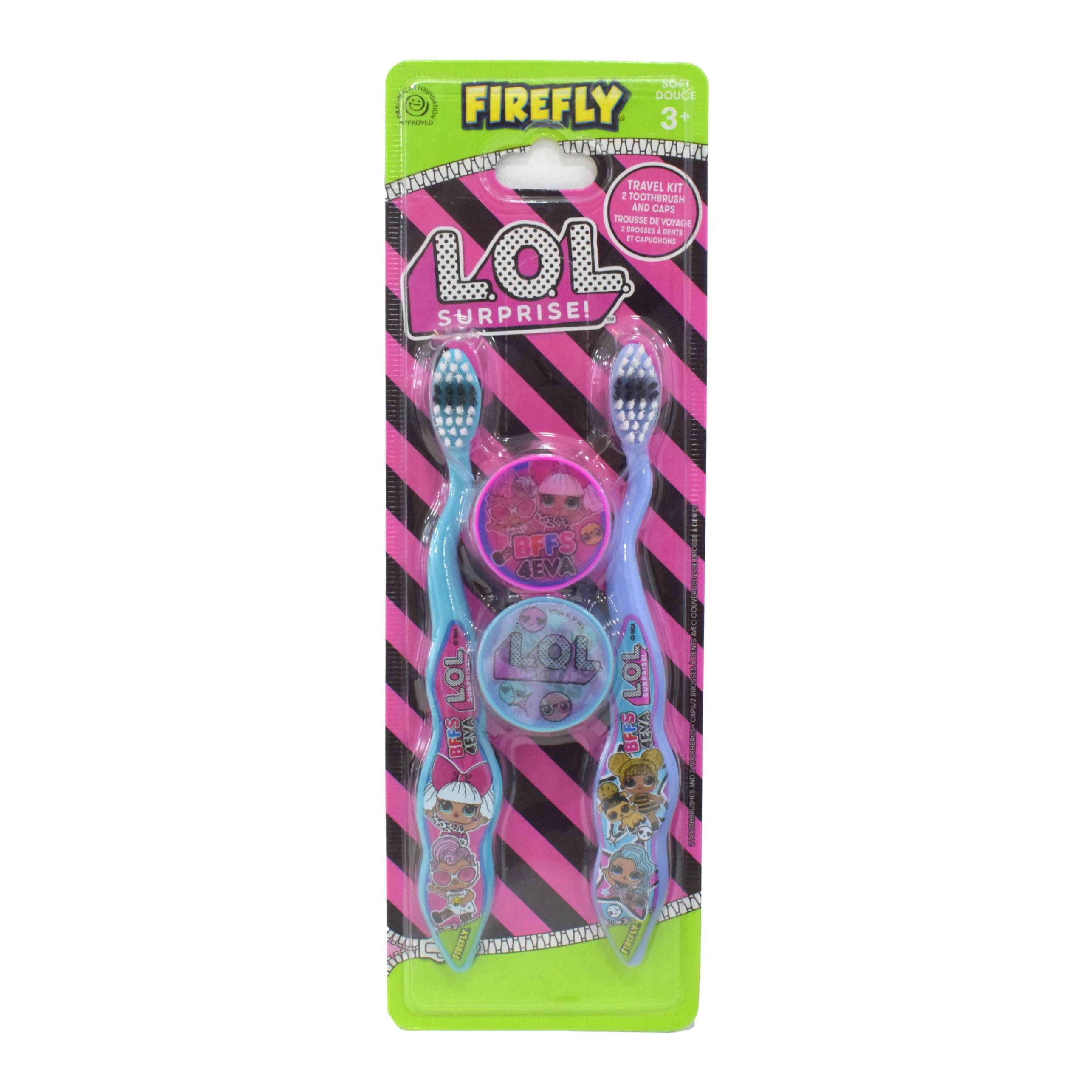 FIREFLY Lol Surprise Toothbrush - with Caps 2-Piece Pack