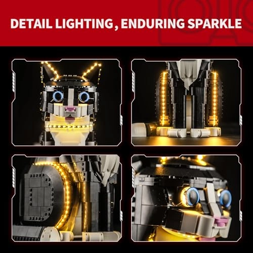 LED Light for LEGO Ideas Black and White Cat 21349