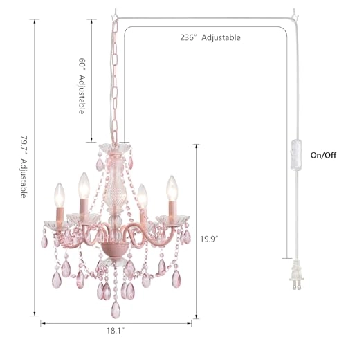Crystal Pink Chandelier