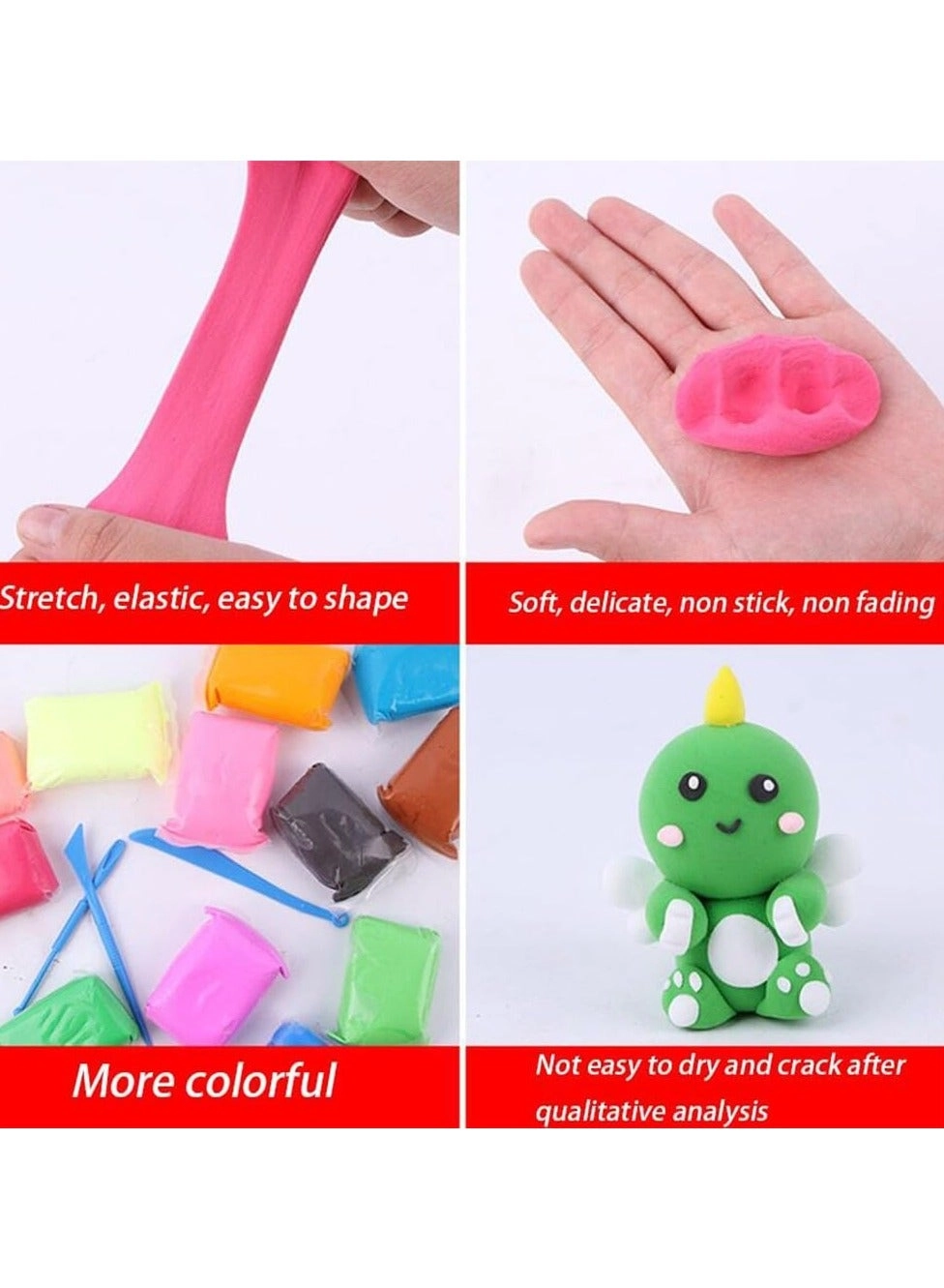 Air Dry Clay - 500g 36pcs.