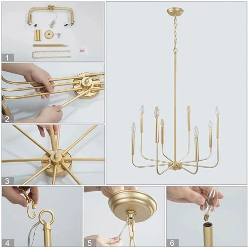 Modern Golden Chandelier - Dimmable