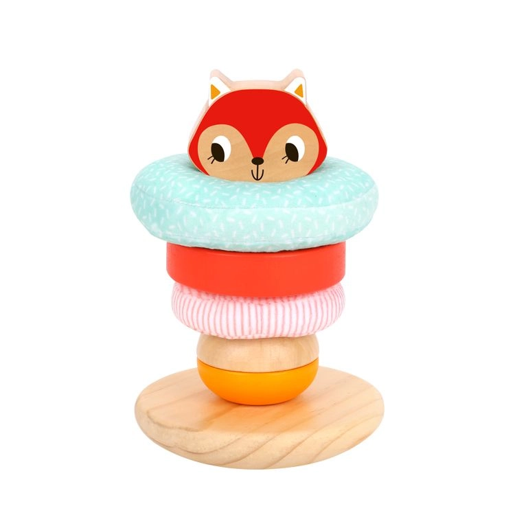 Tooky Toy Wooden Fox Tower - Suitable for 12 months and above 7 pieces