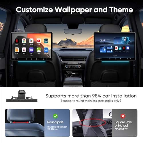 Android 13 Touch Screen Headrest Monitor - 13.5 inch