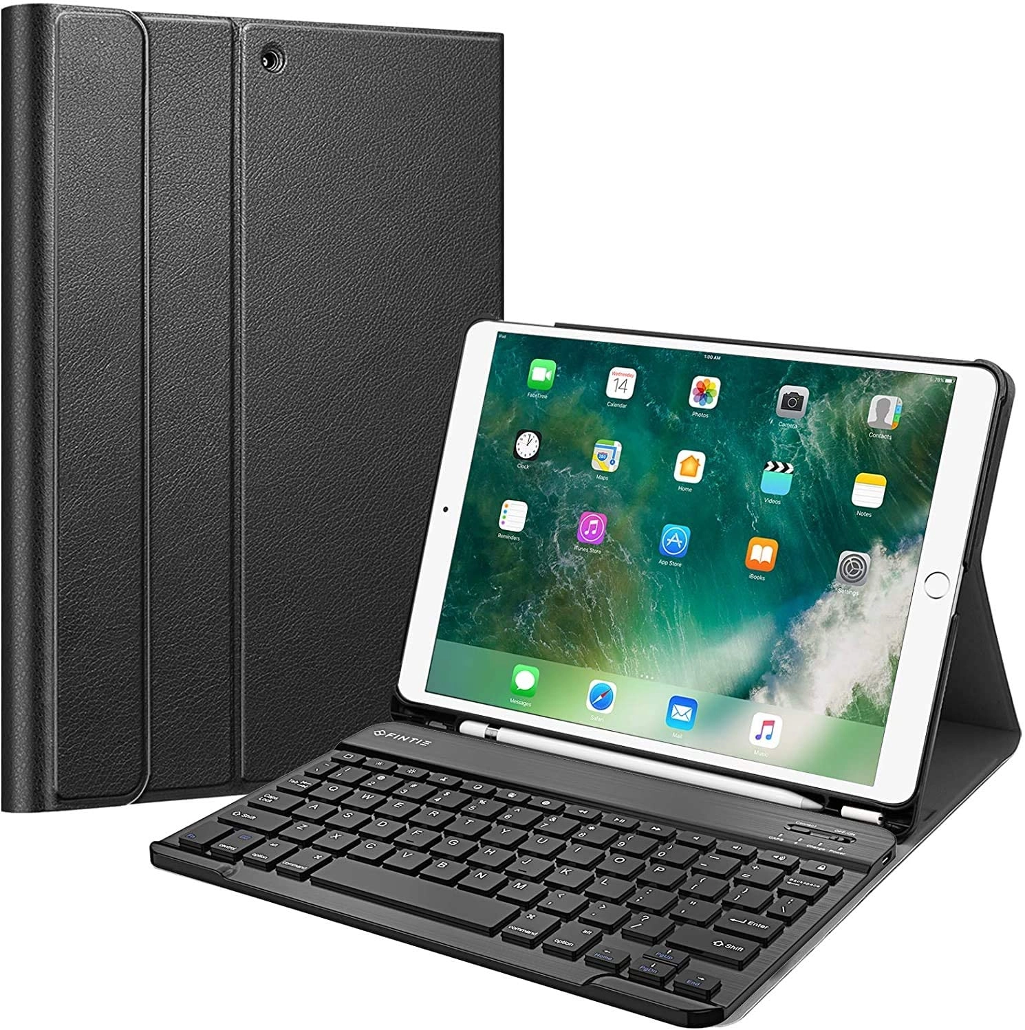 Keyboard Case with Pencil Holder for New iPad 8th Generation (2020) / 7th Generation (2019) 10.2-inch