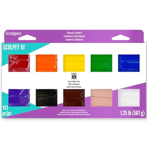 Sculpey III Polymer Clay Set - 1oz Each 10pcs.