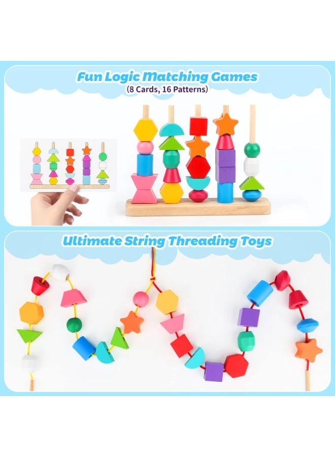 Wooden Beads Sequencing Toy - 3 4 5 Years