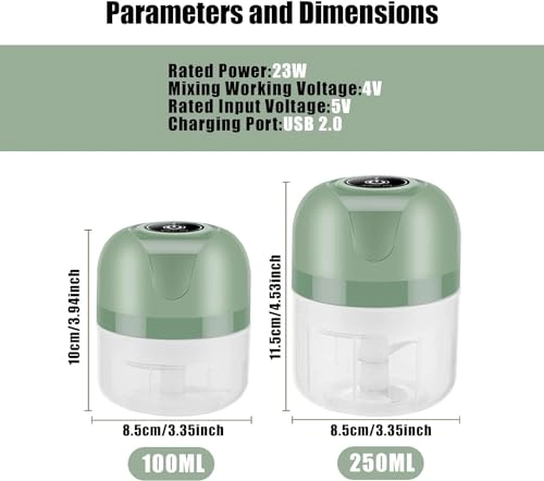 Mini Food Chopper - 8.5oz 3.3oz Cordless Rechargeable