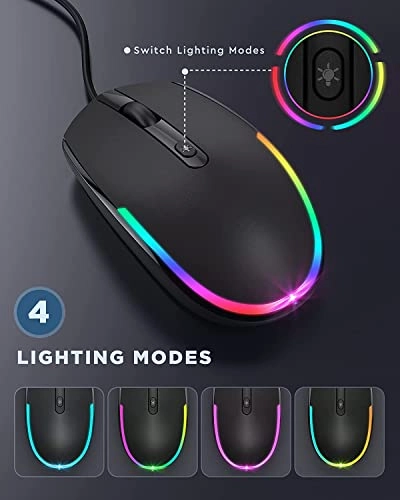 Wired LED RGB Backlit Mouse - USB