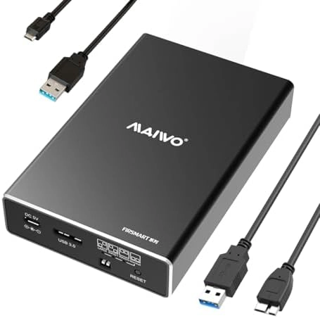 MAIWO Dual Bay RAID Enclosure - 16TB 2.5 inch HDD SSD