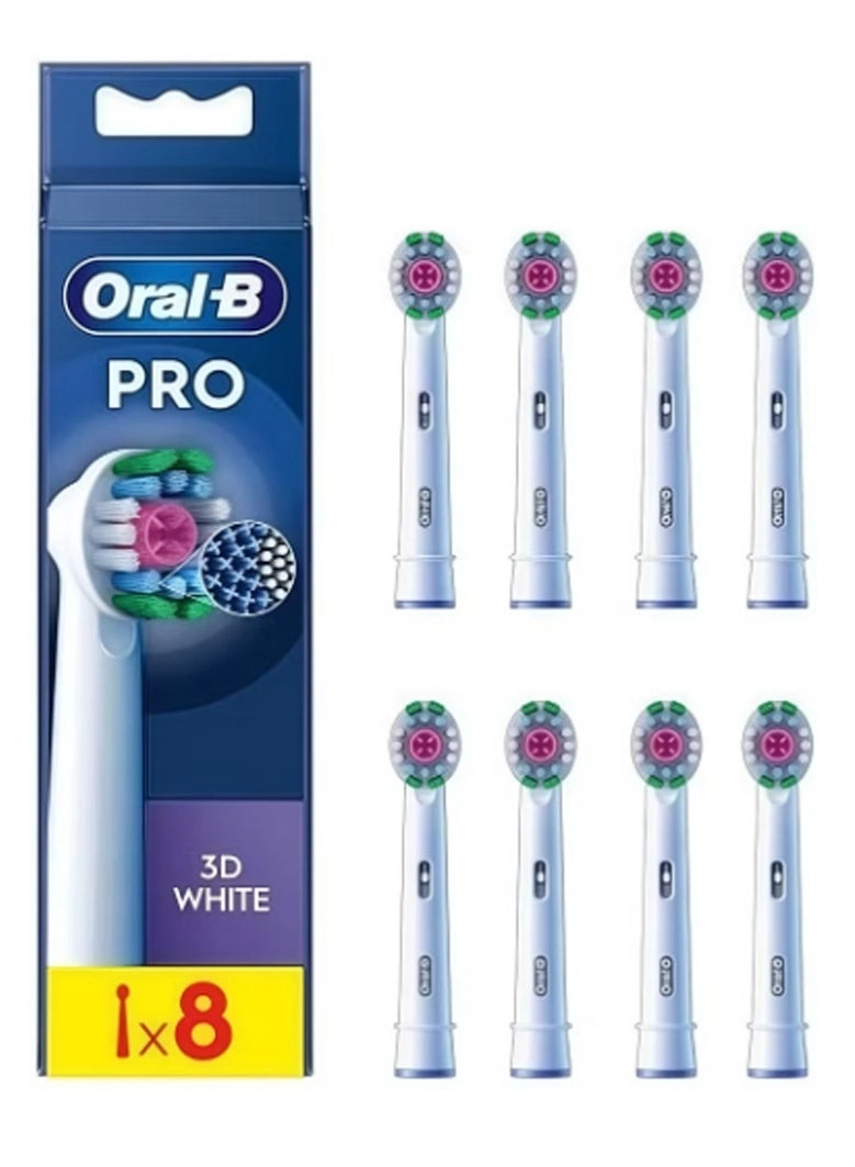 Oral-B Pro 3D White - Pack of 8 Replacement Brushes