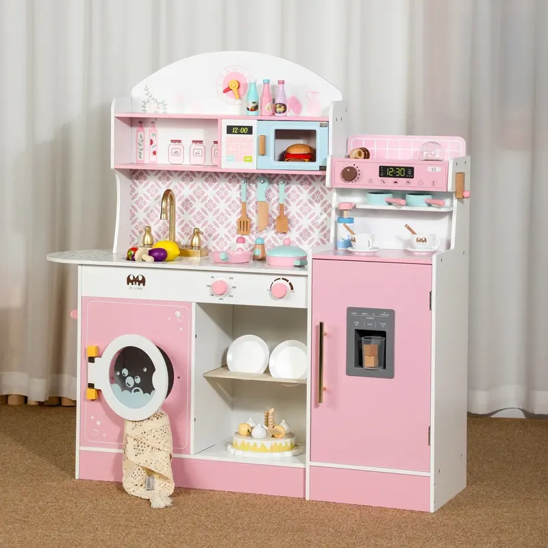 Kids Wooden Kitchen Playset With Accessories (5551007-MSN24002)