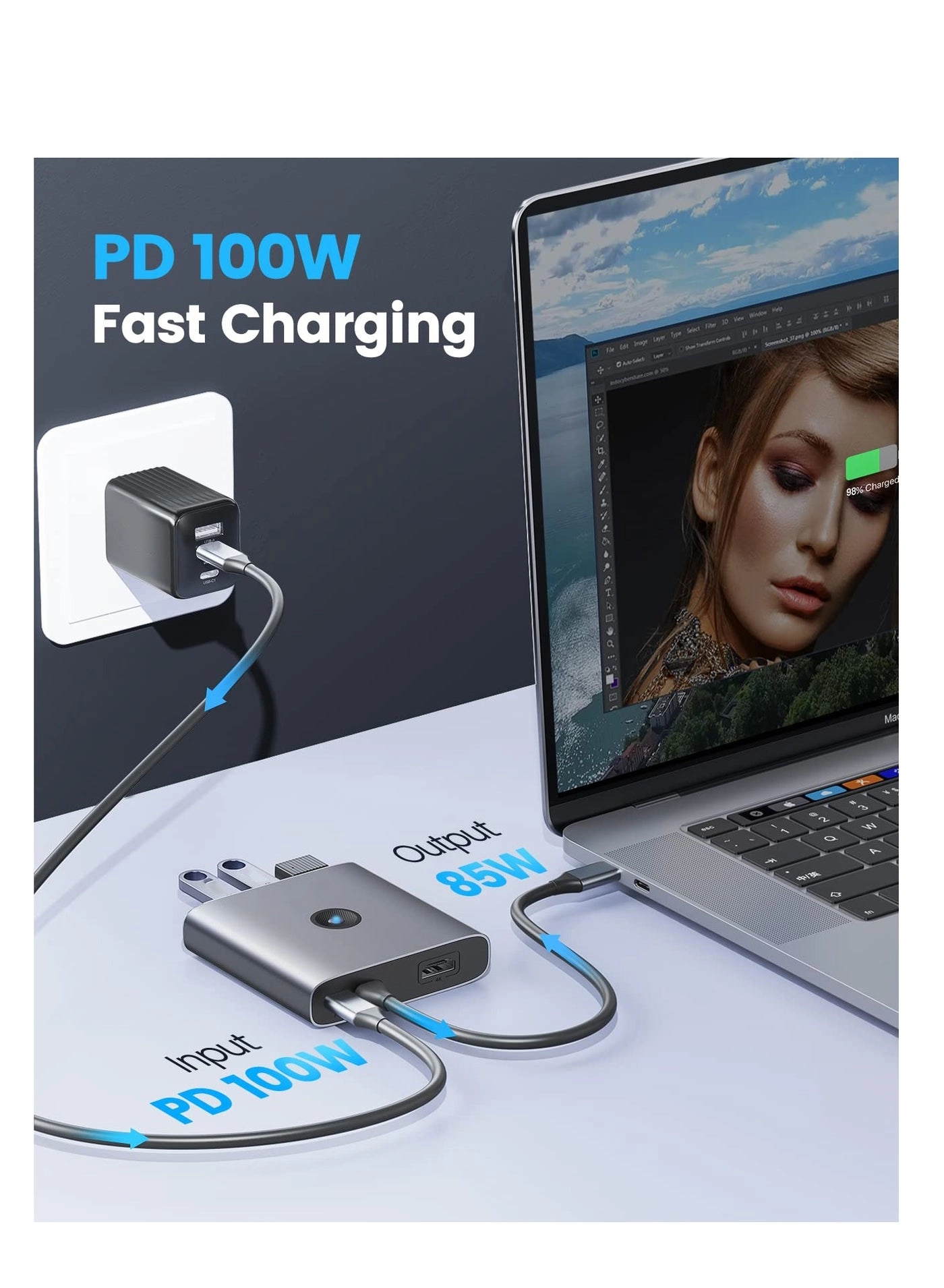 USB C Docking Station - 6-in-1 4K HDMI 100W PD