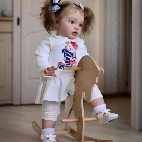 Pippa Reborn Baby Doll - 26 inch Cotton Vinyl Hand-rooted Curly Hair Ages 3+