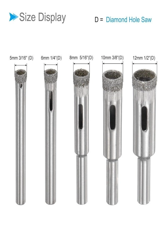 Diamond Drill Bits - 5mm 6mm 8mm 10mm 12mm