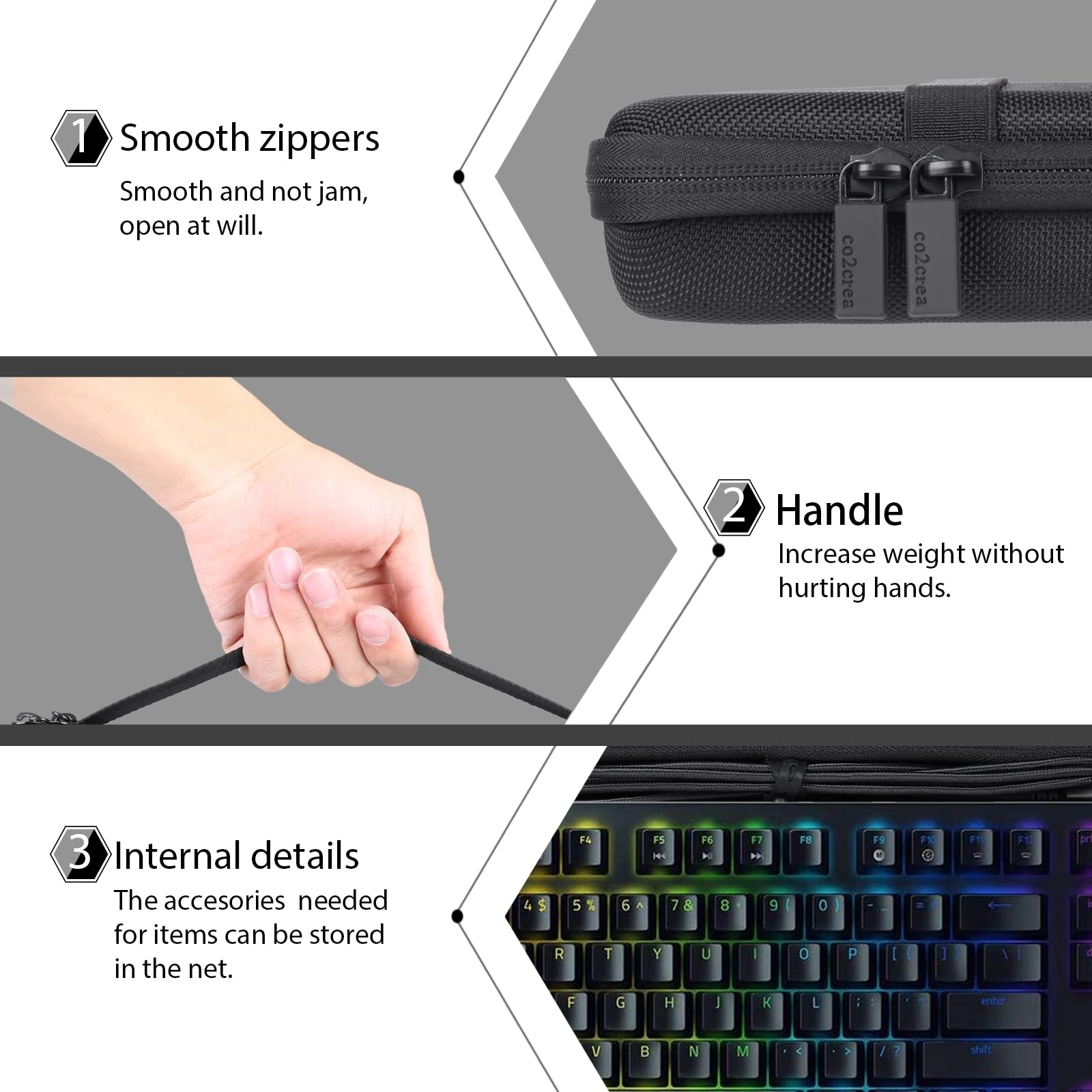 Hard Travel Case Replacement for Huntsman Tournament Edition TKL Tenkeyless Gaming Keyboard