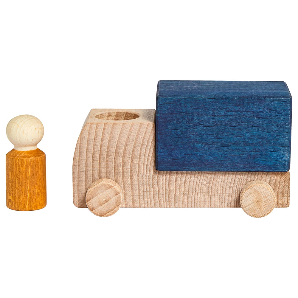 Wooden Truck With Driver - Blue Suitable for 3 years & above