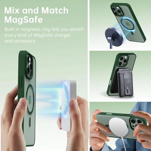 Case for iPhone 16 Pro Max Clear Back Phone Bumper Cover with MagSafe for iPhone 16 Pro Max