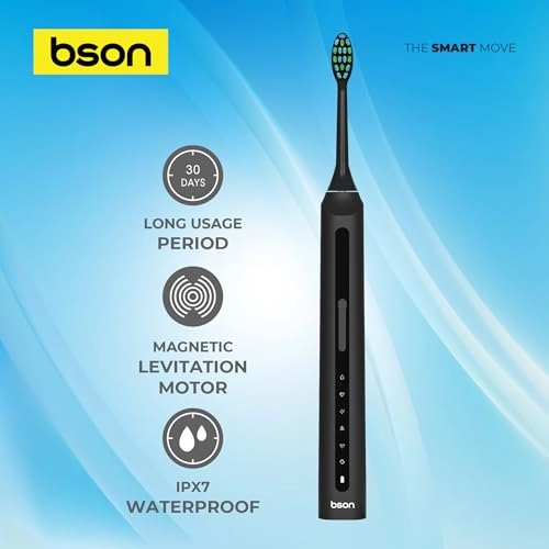 Super Sonic Toothbrush - 9X Whitening 30-Day Battery 40,000 SPM