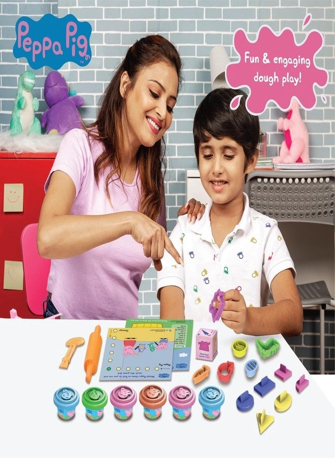 Peppa Pig Soft Dough Match N' Mould Cube Activity Set - 3+ years 6 pcs