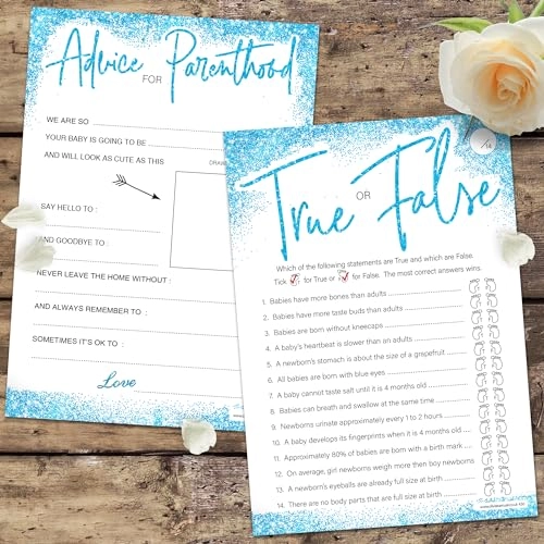 Bump or Beer + Who Knows Mummy Best + Labour or Lust + True or False + Baby Word Scramble + Baby Advice Cards + Picture Game Adult