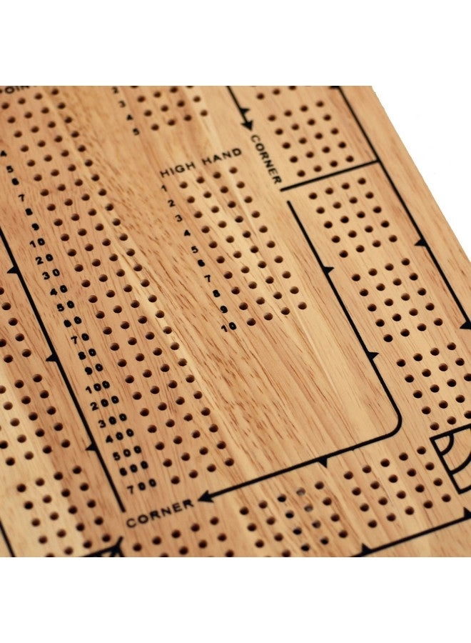 Cribbage Board - 4 Player Wooden 4 Track