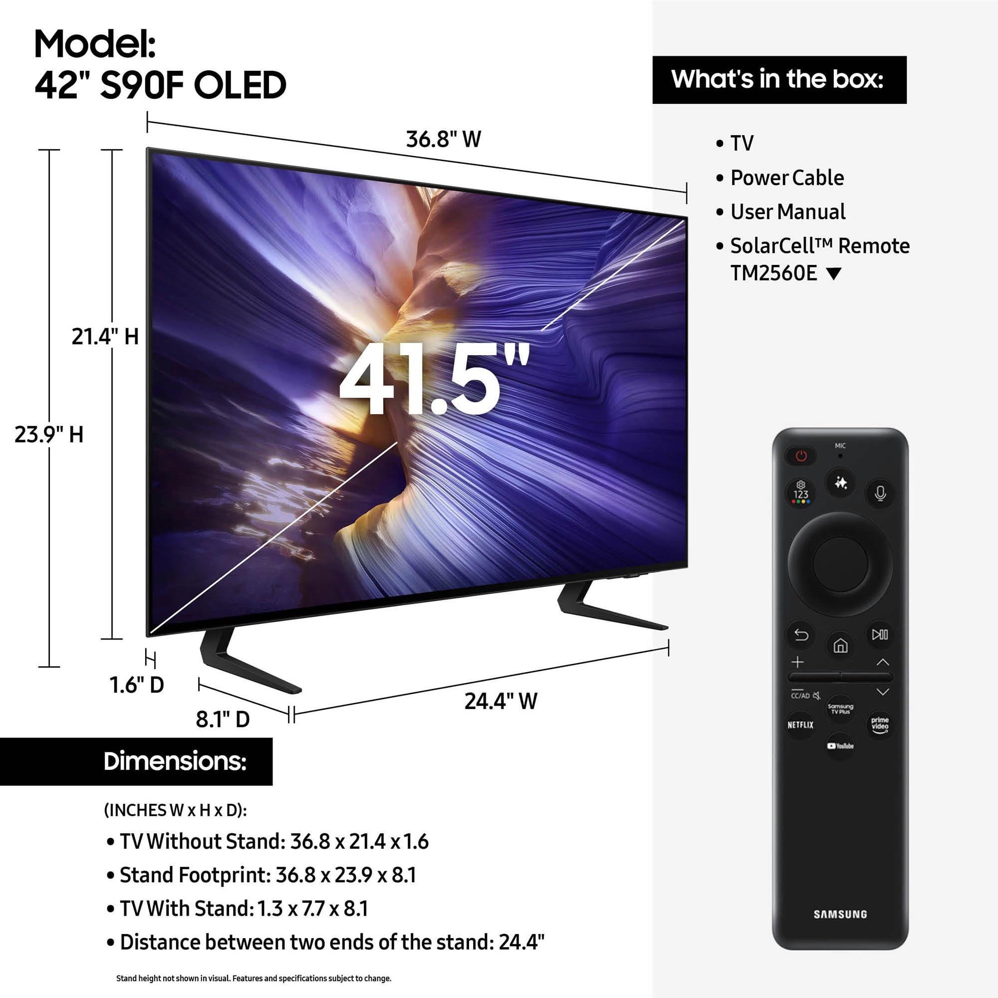 QN42S90FAEXZA - 42 Inches + 7S-8KHD2-2.5M - 2.5m