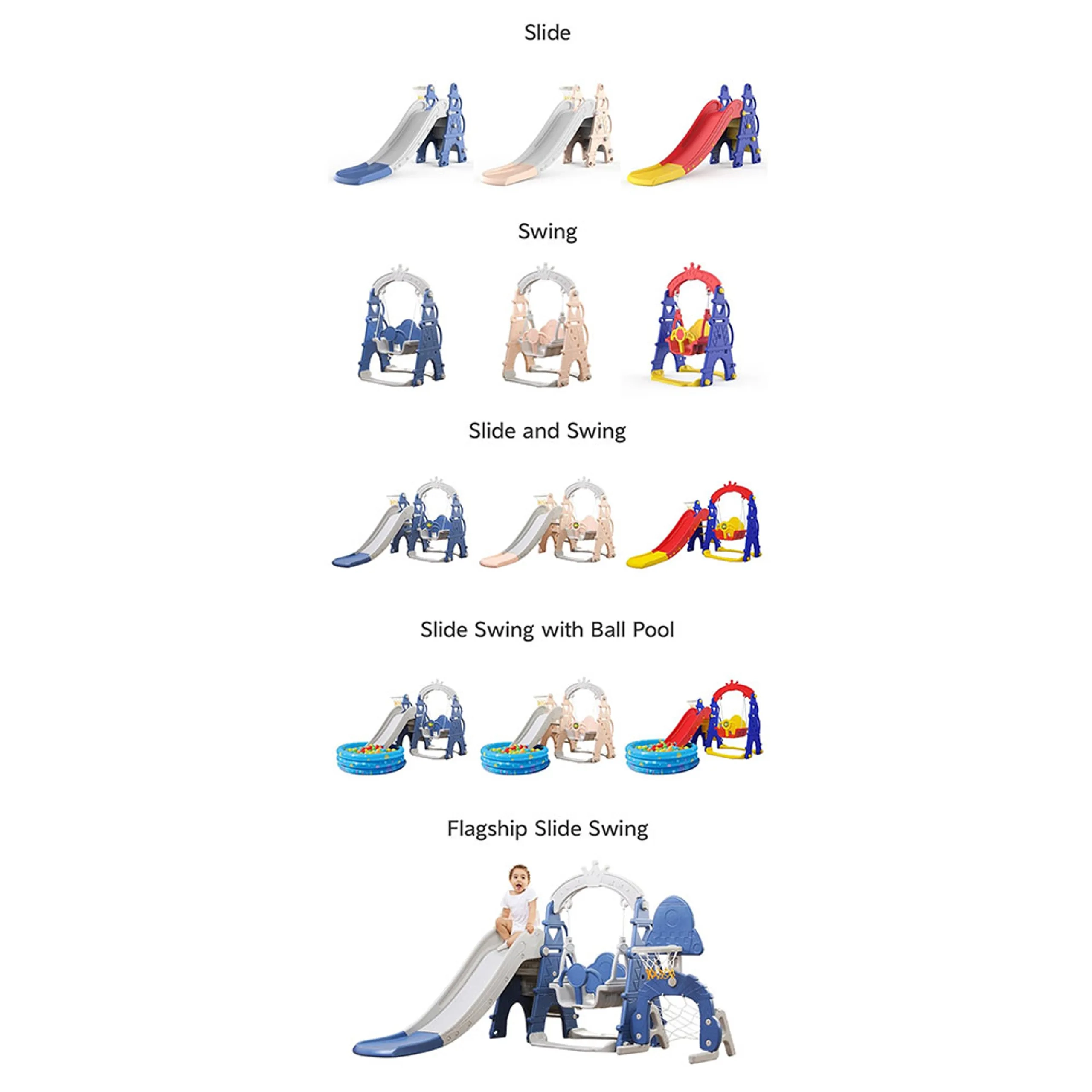 Slide And Swing 3-In-1 Activity Playset - Suitable for 2 years & above 160 x 115 x 160 cm