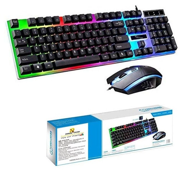 Rock Pow Gaming Keyboard and Mouse Combo - Wired