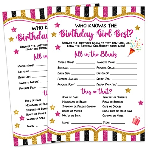 Birthday Girl Party Game - Baby 20 pieces