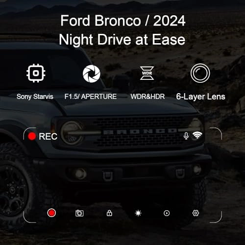 Dash Cam - 2160P for Ford Bronco 2021 2022 2023 2024