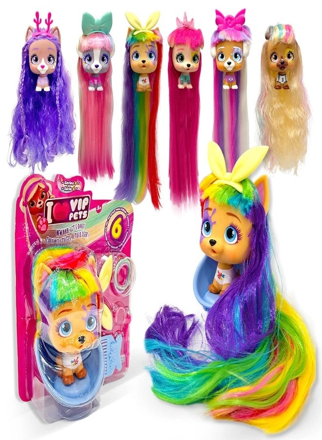 I Love VIP Pets - Doll Set Pups with Long Hair 9 Accessories Ages 3+