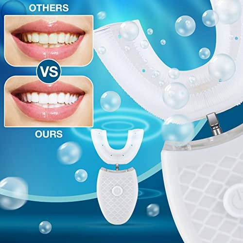Ultrasonic Electric Toothbrush - 2 Pieces U Shaped 3 Brush Heads Bundle