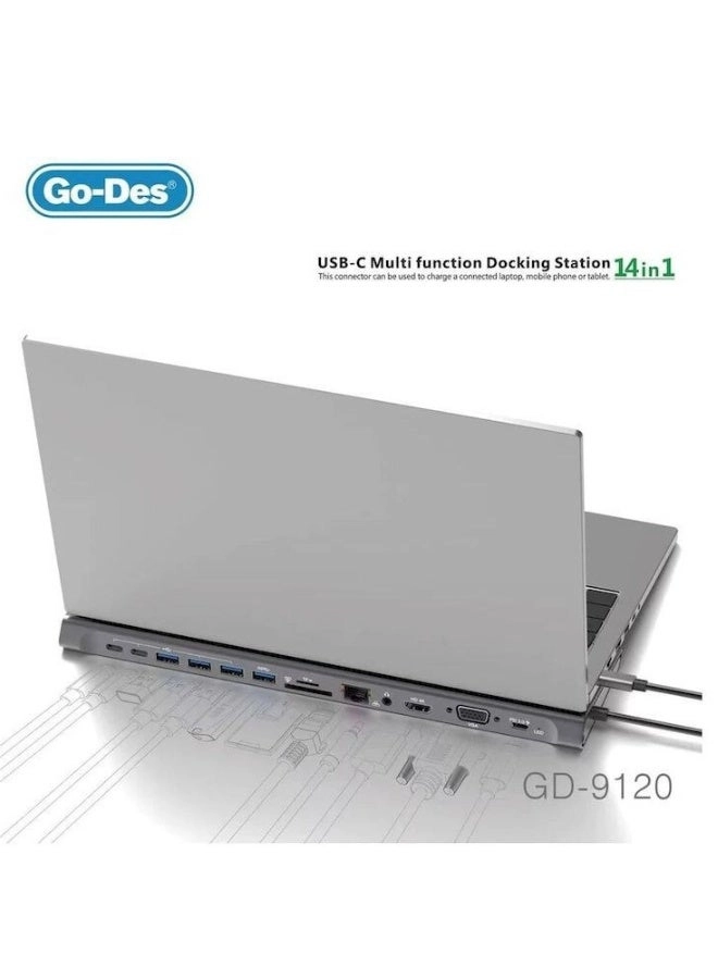 Hubs Docking Station - 14 in 1 USB-C Silver
