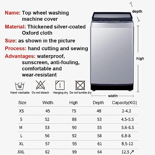 Washing Machine Cover - Top Loader M-53x90x55cm Two birds