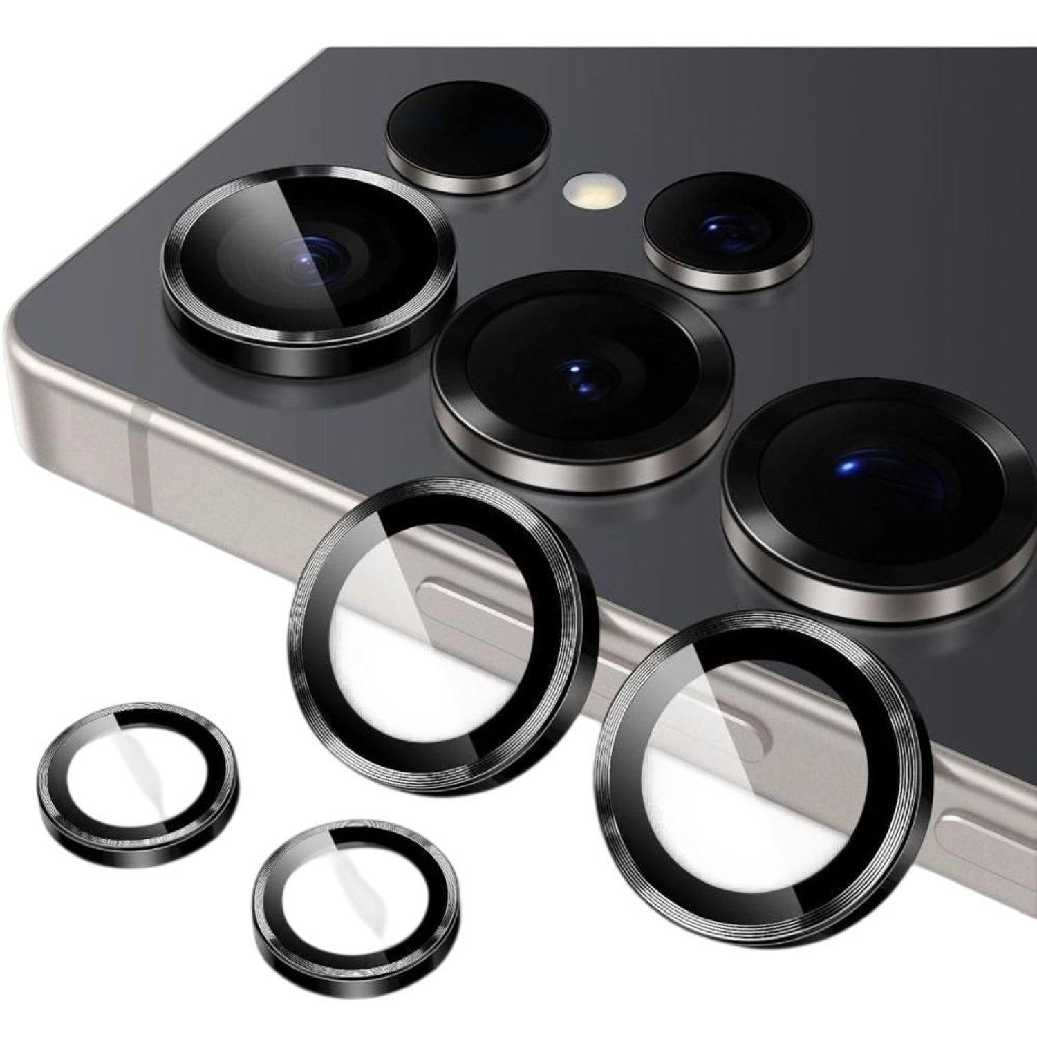 Fitit Lens Protector Samsung Galaxy S24 Ultra - 9H Tempered Glass Metal Ring