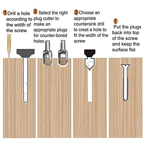 Woodworking Chamfer Drilling Tool - 1/4in hex shank 23-Pack